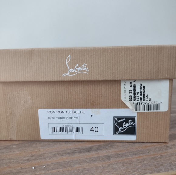 Christian Louboutin Riviera turquoise Ron Ron 100 suede red bottom heels 40/ 9 - Picture 10 of 12